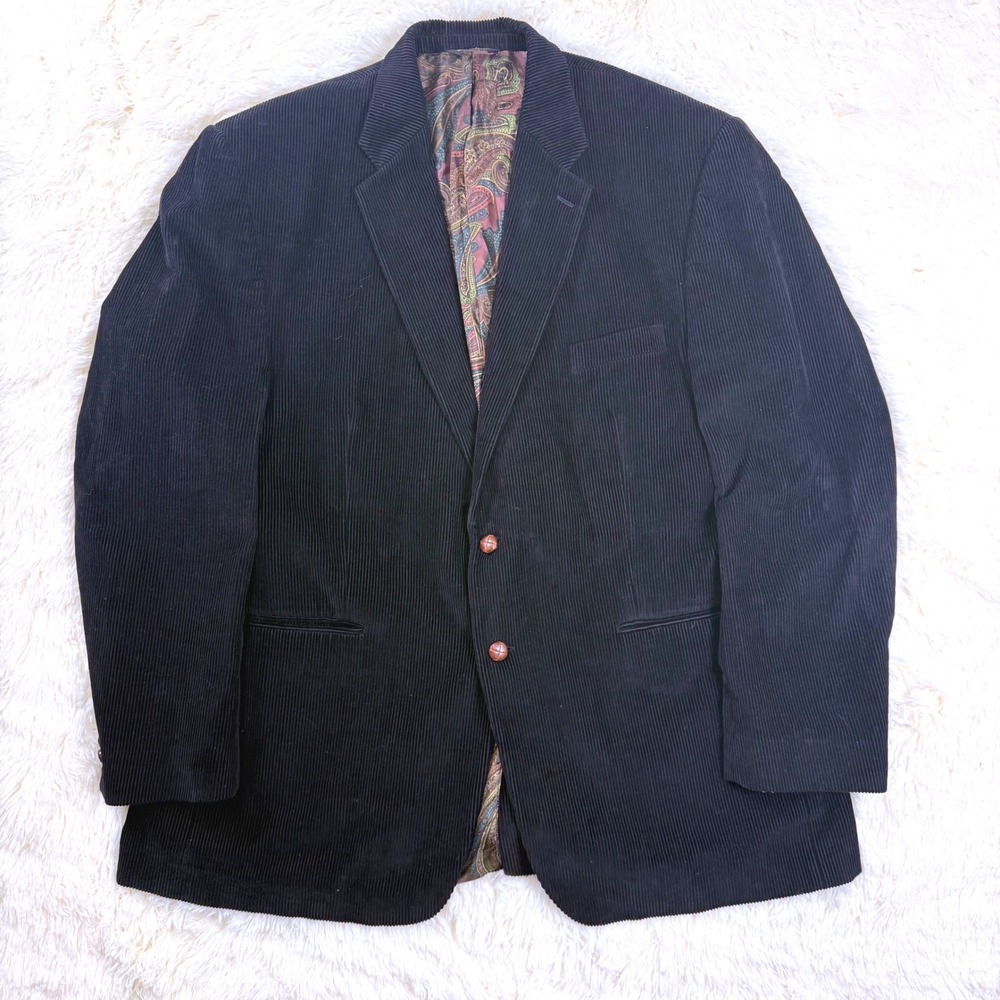 Lauren Ralph Lauren Blazer Mens 48L Navy Blue Corduroy Professor Ivy League